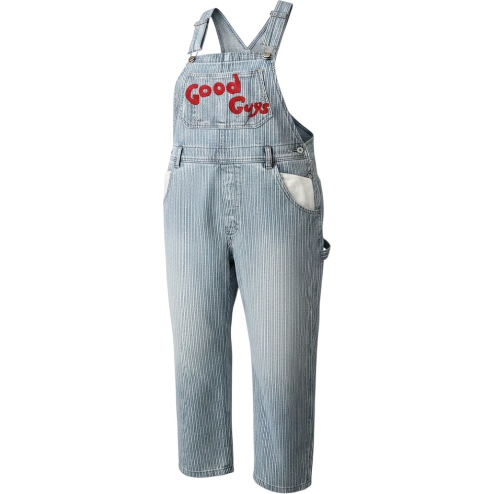 Chucky Movie Wild Fable Overalls Men's L White Blue Striped Good Guys Chucky